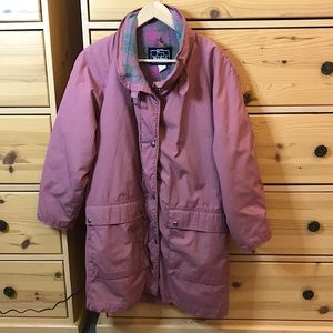 Vintage Woolrich Small Barn Field Chore Jacket Coat Pink Hooded USA Made